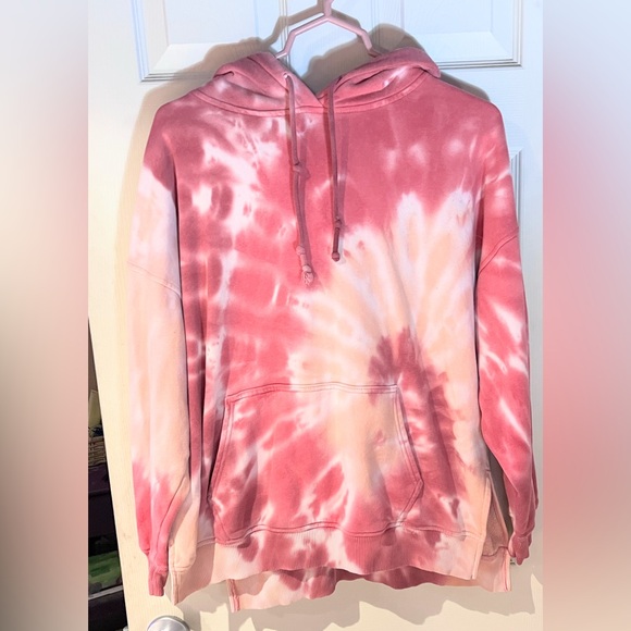 American Eagle Outfitters Pink and Orange Tie-Dye Hoodie - Picture 2 of 4